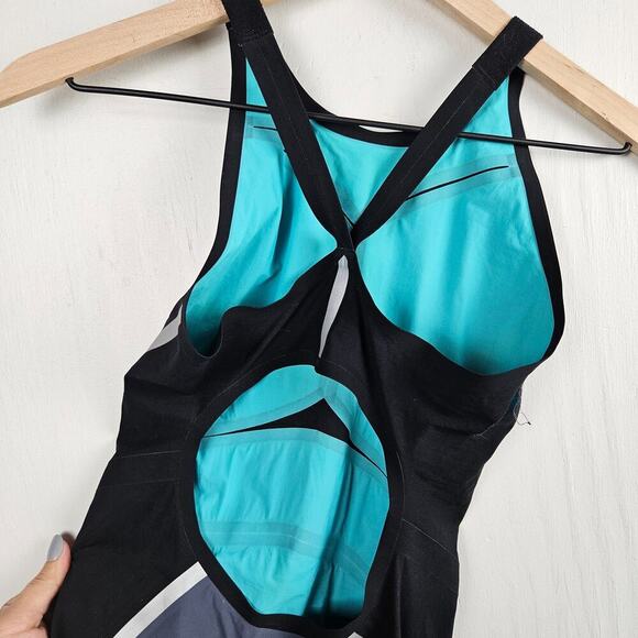 A3 Performance VICI Open Back Tech‎ Suit Swimsuit Women's 26 Black Grey - Flaw - Picture 6 of 9